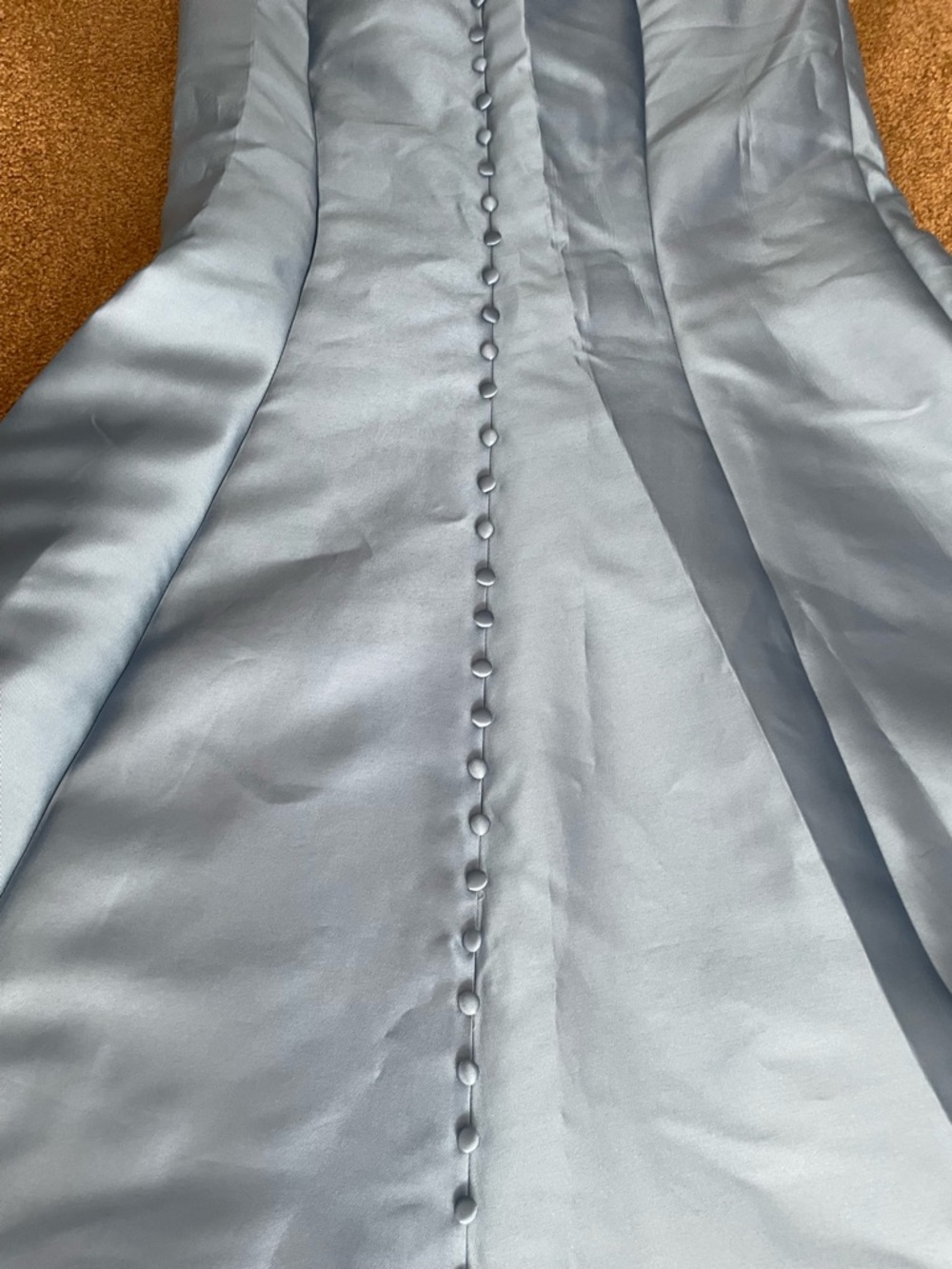 Mon Cheri Light Blue Satin Chemise with Navy Floral Lace(never worn) - Picture 5 of 10